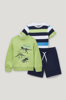 Set - Sweatshirt, Kurzarmshirt und Sweatshorts - 3 teilig