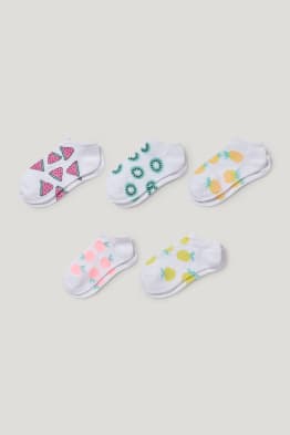 Multipack 5er - Früchte - Sneakersocken mit Motiv