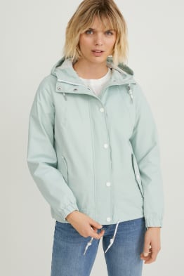 Rain jacket with hood