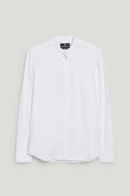 CLOCKHOUSE - shirt - regular fit - band collar - organic cotton