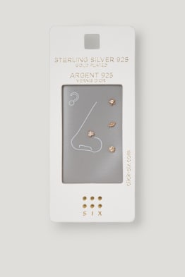 SIX - set - piercing nas - argint 925 - placat cu aur