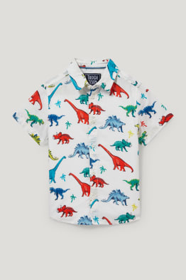 Dino - Hemd - Leinen-Mix