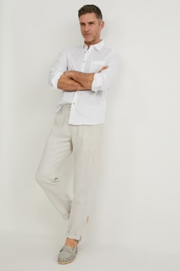 Chino - tapered fit - linnenmix