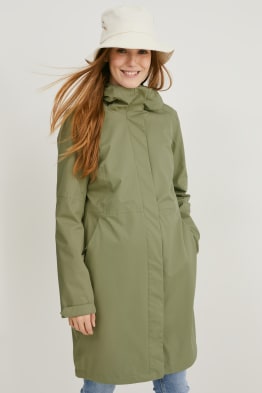 Outdoor coat with hood