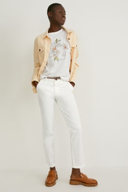 Stoffhose mit Gürtel - Tapered Fit