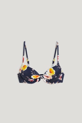 Underwire bikini top - padded - floral