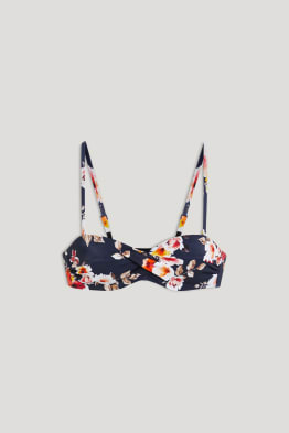 Bikini top - bandeau - padded - floral