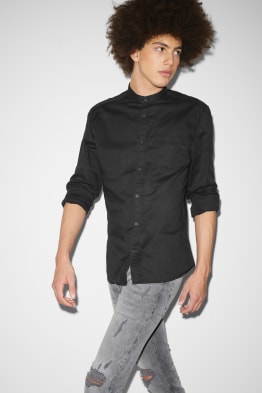 CLOCKHOUSE - Hemd - Regular Fit - Stehkragen - Bio-Baumwolle