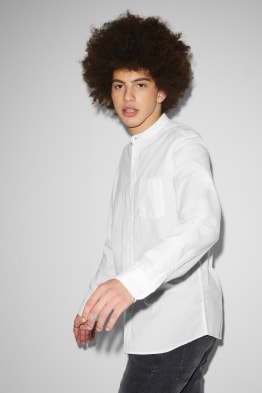 CLOCKHOUSE - shirt - regular fit - band collar - organic cotton