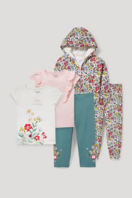 Set - Sweatjacke, 2 Kurzarmshirts, Hose und Leggings