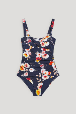 Costum de baie - vătuit - cu flori
