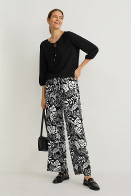 Pantalon De Toile - Palazzo Rouge Foncé Femme | Pantalons C\u0026A - Business  Generals