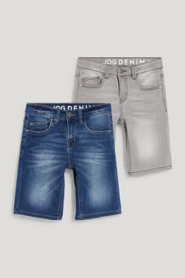 Rozšířené velikosti - multipack 2 ks - džínové šortky - jog denim