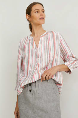 Linen blouse - striped