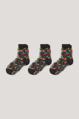 Confezione da 3 - calze con motivo - frutti