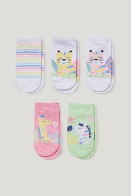 Multipack 5er - Tiere - Sneakersocken mit Motiv