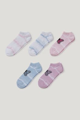 Multipack 5er - Schmetterling - Sneakersocken mit Motiv