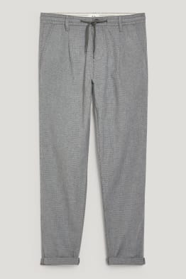 Chinos - tapered fit - linen blend - check