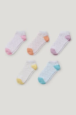 Lot de 5 - chaussettes de sport - à pois