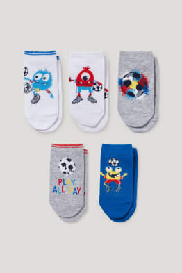 Pack de 5 - fútbol - calcetines tobilleros con motivo