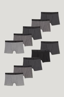 Confezione da 10 - boxer aderenti - cotone biologico - LYCRA®