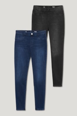 Lot de 2 - jegging jean - mid waist - effet push-up