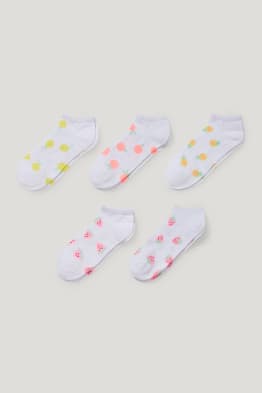Multipack 5er - Früchte - Sneakersocken mit Motiv