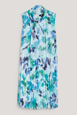 Chiffon dress with plissé pleats - floral