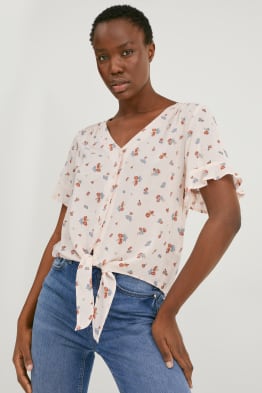 C\u0026A Clockhouse - Blusa - De Flores Negro | Camisas Y Blusas Mujer |  HyattConcept