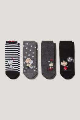Multipack of 4 - trainer socks with motif - Peanuts