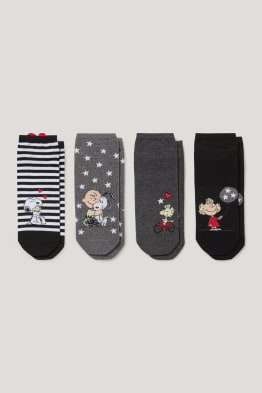 Multipack 4er - Sneakersocken mit Motiv - Peanuts