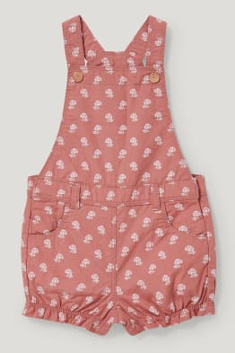Baby dungaree shorts - floral