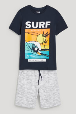 Set - camiseta de manga corta y shorts deportivos - 2 piezas
