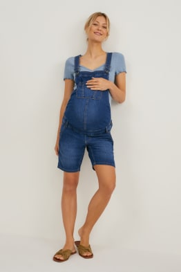 Maternity jeans - dungaree shorts - organic cotton