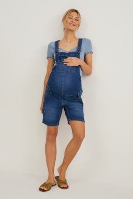 Jeans gravide - pantaloni scurți-salopetă