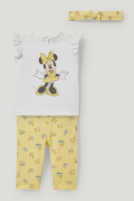 Minnie Maus - Baby-Outfit - 3 teilig - geblümt