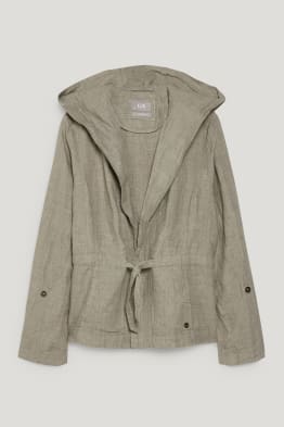 Veste en lin à capuche
