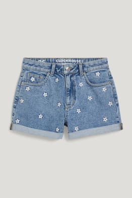 CLOCKHOUSE - Jeans-Shorts - High Waist - geblümt