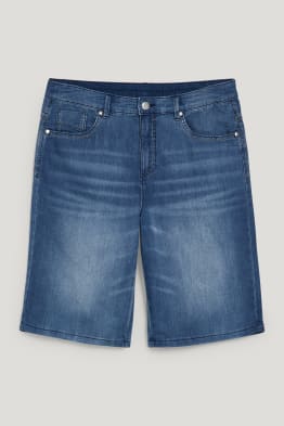 Denim bermuda shorts - mid-rise waist