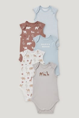 Lot de 5 - bodys pour bébé - coton bio
