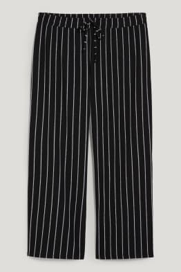 Jersey trousers - wide leg - striped
