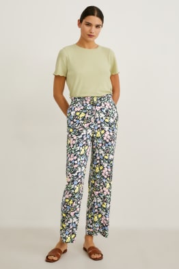 Cloth trousers - mid-rise waist - trousers
