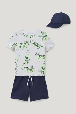 Ensemble - T-shirt, short en molleton et casquette de baseball - 3 pièces