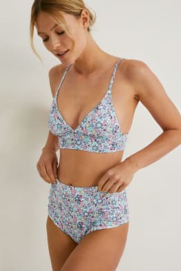 Slip bikini - vita alta - LYCRA® XTRA LIFE™- a fiori
