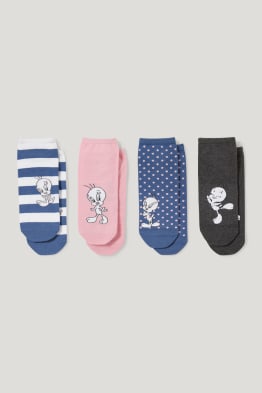 Multipack 4er - Sneakersocken mit Motiv - Looney Tunes