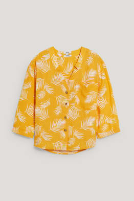 Bluse - Leinen-Mix