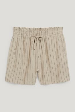 CLOCKHOUSE - shorts - high waist - mezcla de lino - de rayas