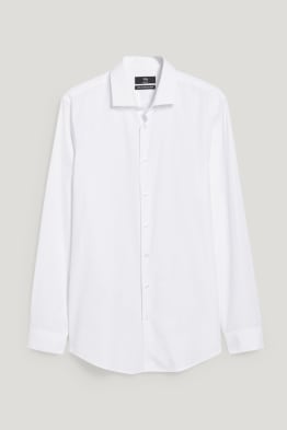 Business shirt - slim fit - cutaway collar - easy-iron