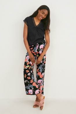 Cloth trousers - mid-rise waist - trousers