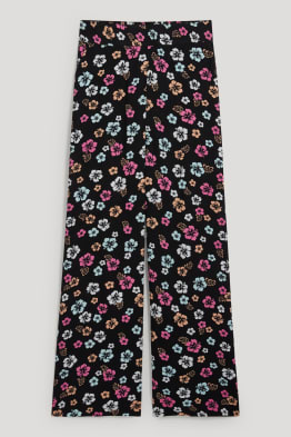 CLOCKHOUSE - Stoffhose - High Waist - Wide Leg - geblümt